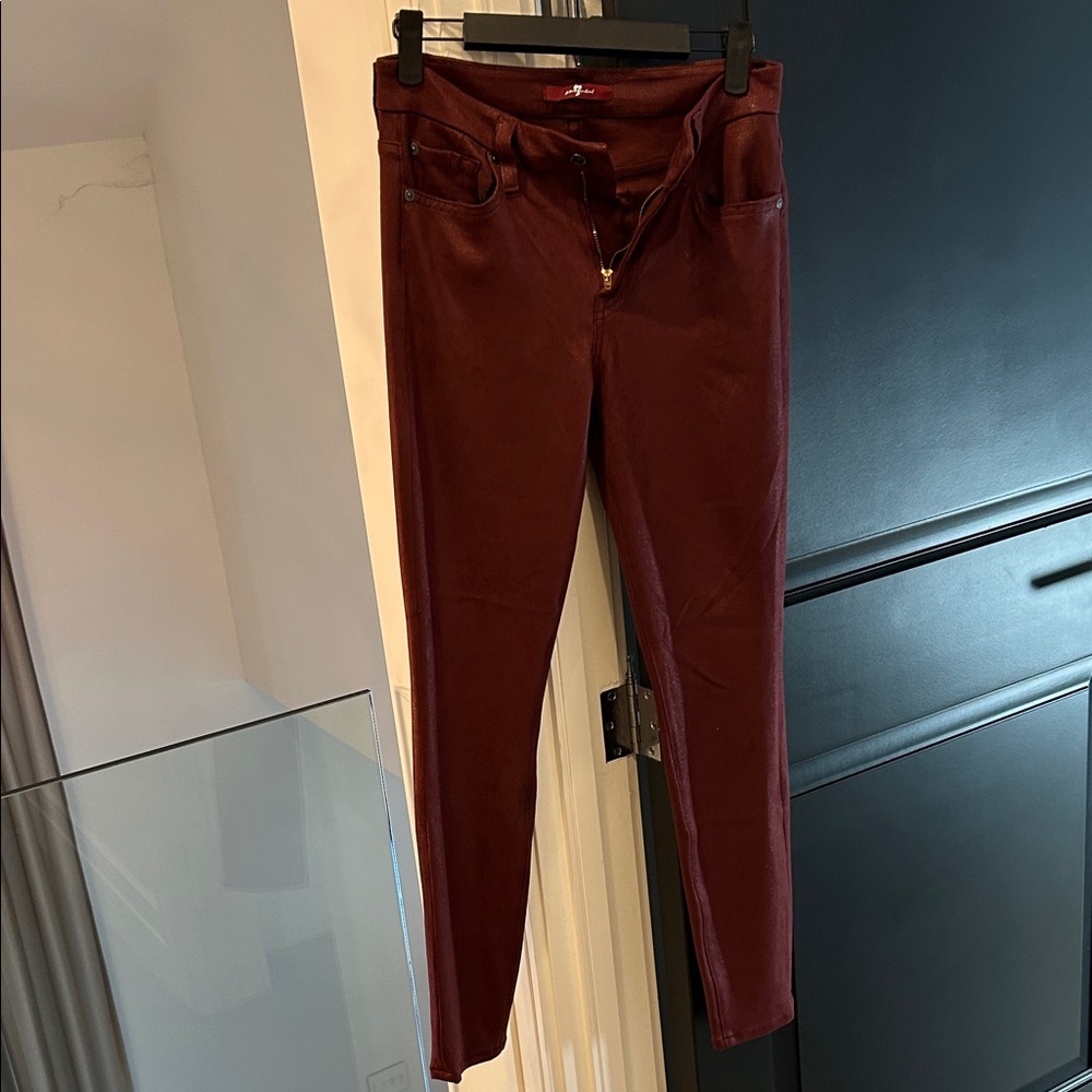 7 For All Mankind Burgundy Skinny Jeans